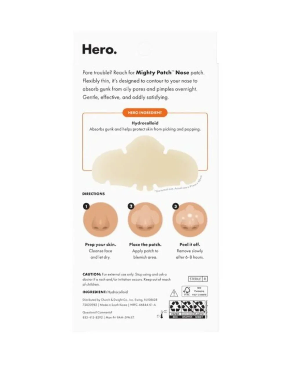 2X Mighty Patch Nose by Hero Cosmetics HYDROCILLOID 10 patches Each exp 01/2028